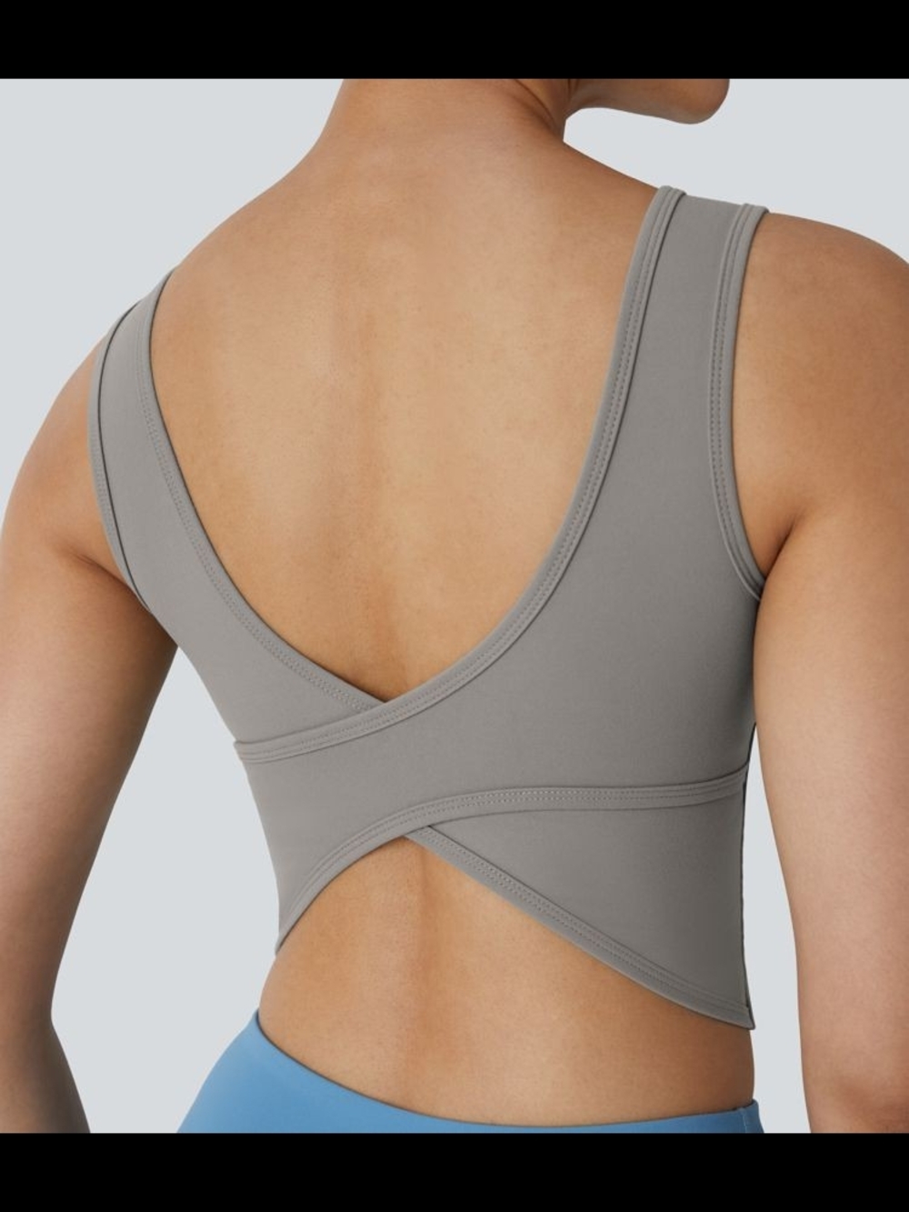 HALARA Grey Cross-Back Crop Bralette